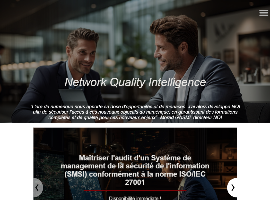 Website for Cybersecurity Formation business